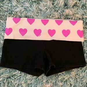 Pink fold over shorts